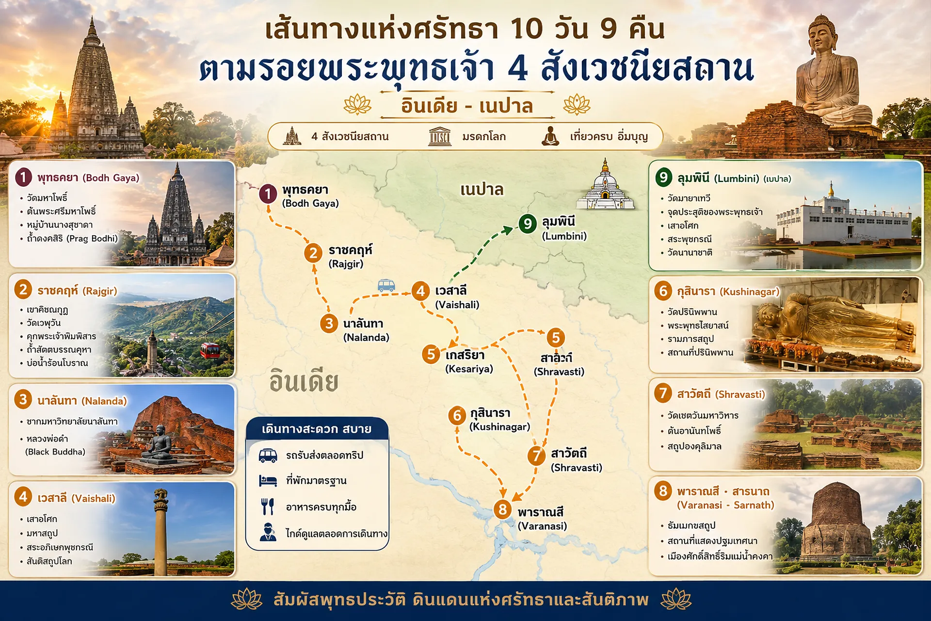 ตามรอยพระพุทธเจ้า 4 สังเวชนียสถาน